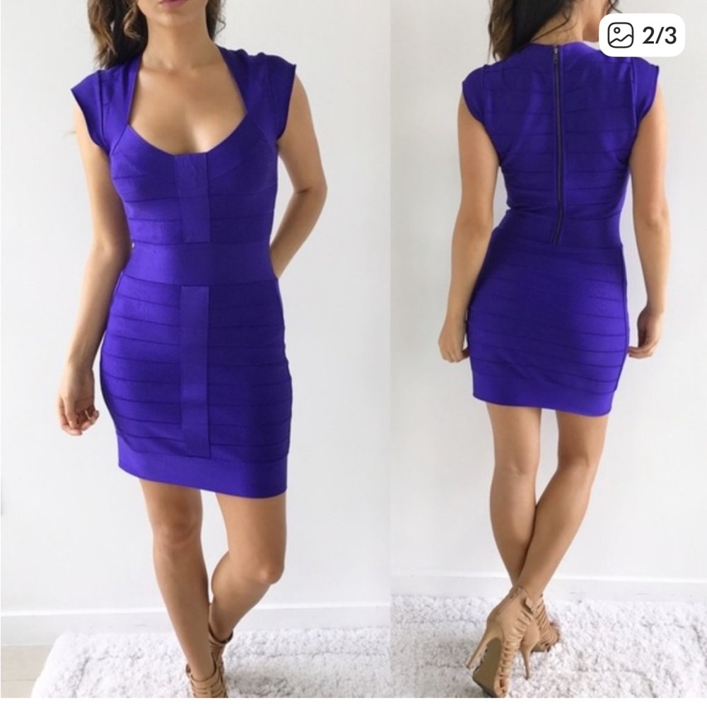 French Connection Purple Bandage Mini Dress